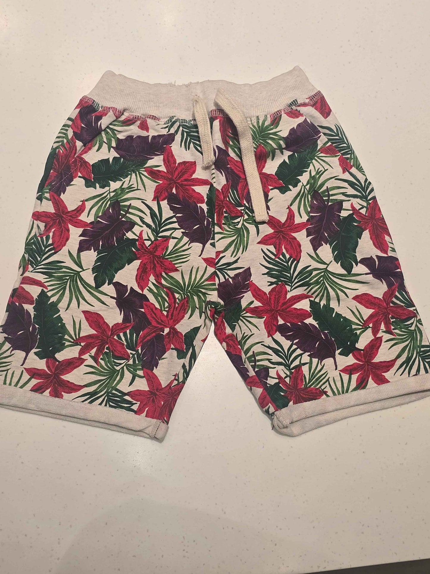 Lenin material multi colour printed ¾ with long tie and round Elasticable