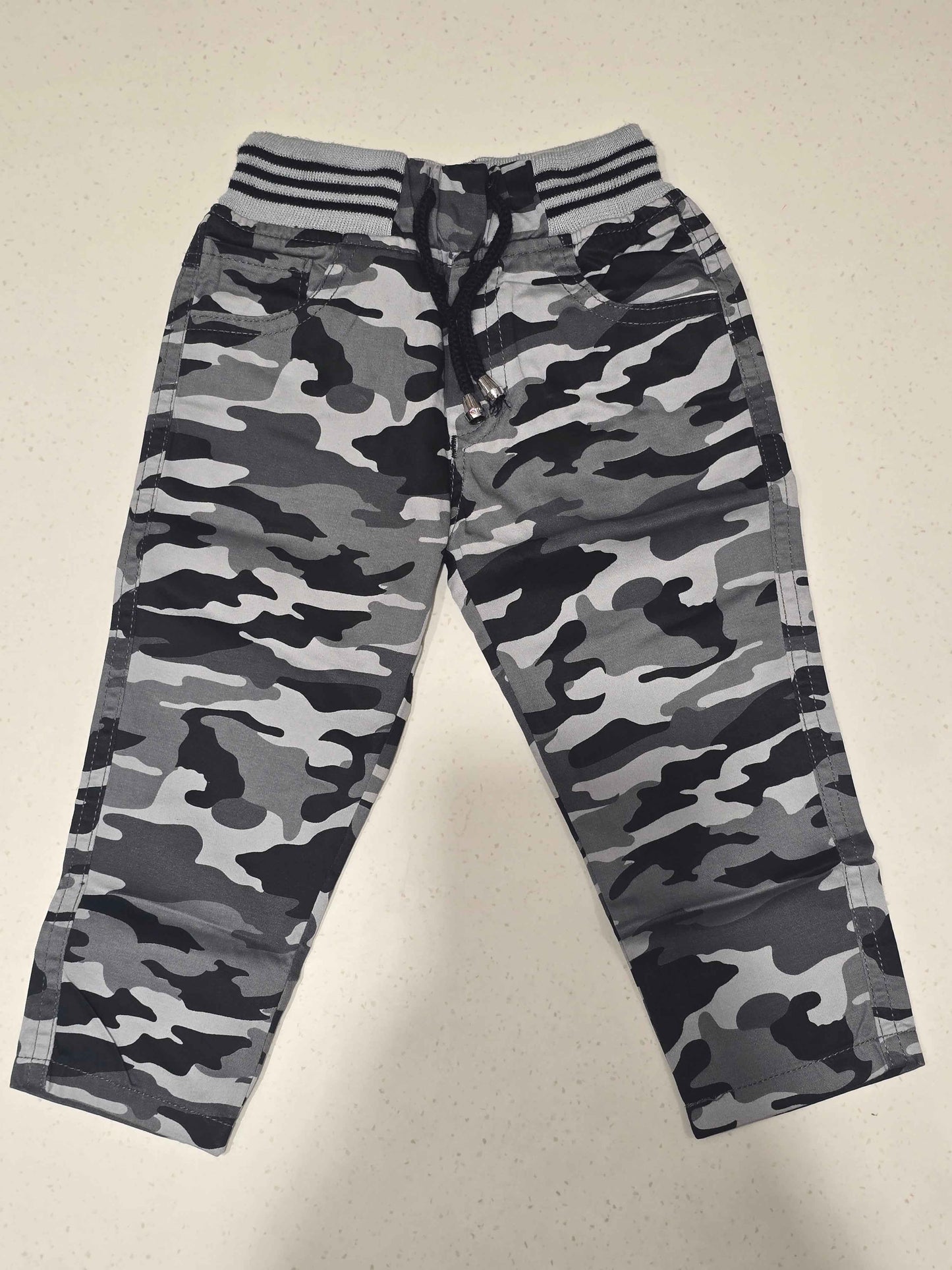 Cotton material gray with black colour military Pant