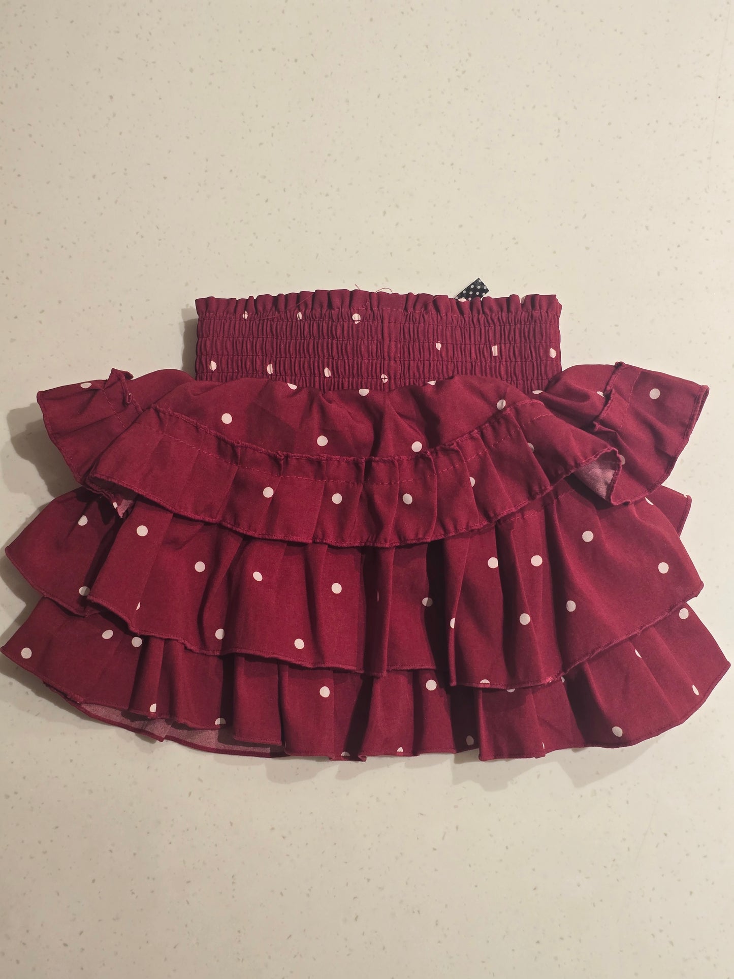 Baby Girls White Dot Satin Mini Skirt