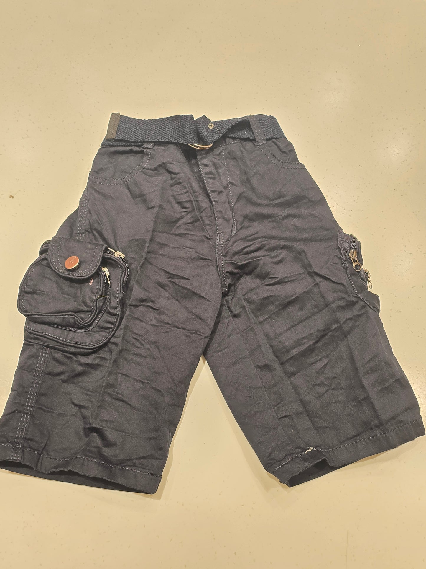 Dark Blue Cotton Cargo Shorts for Boys