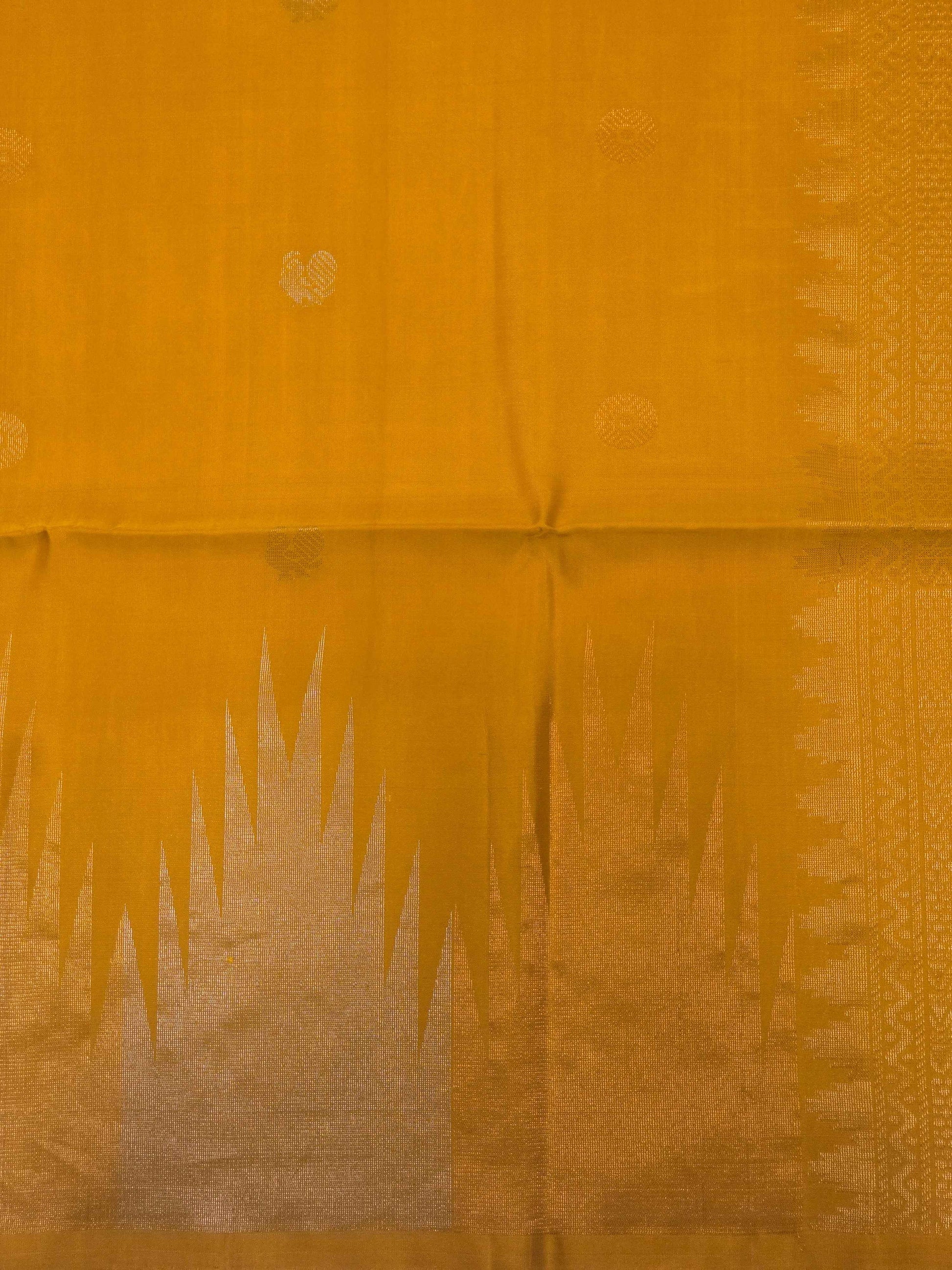 Pure softsilk saree with temple border design