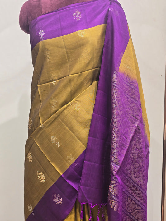Mehendi Green Pure Soft Silk Saree