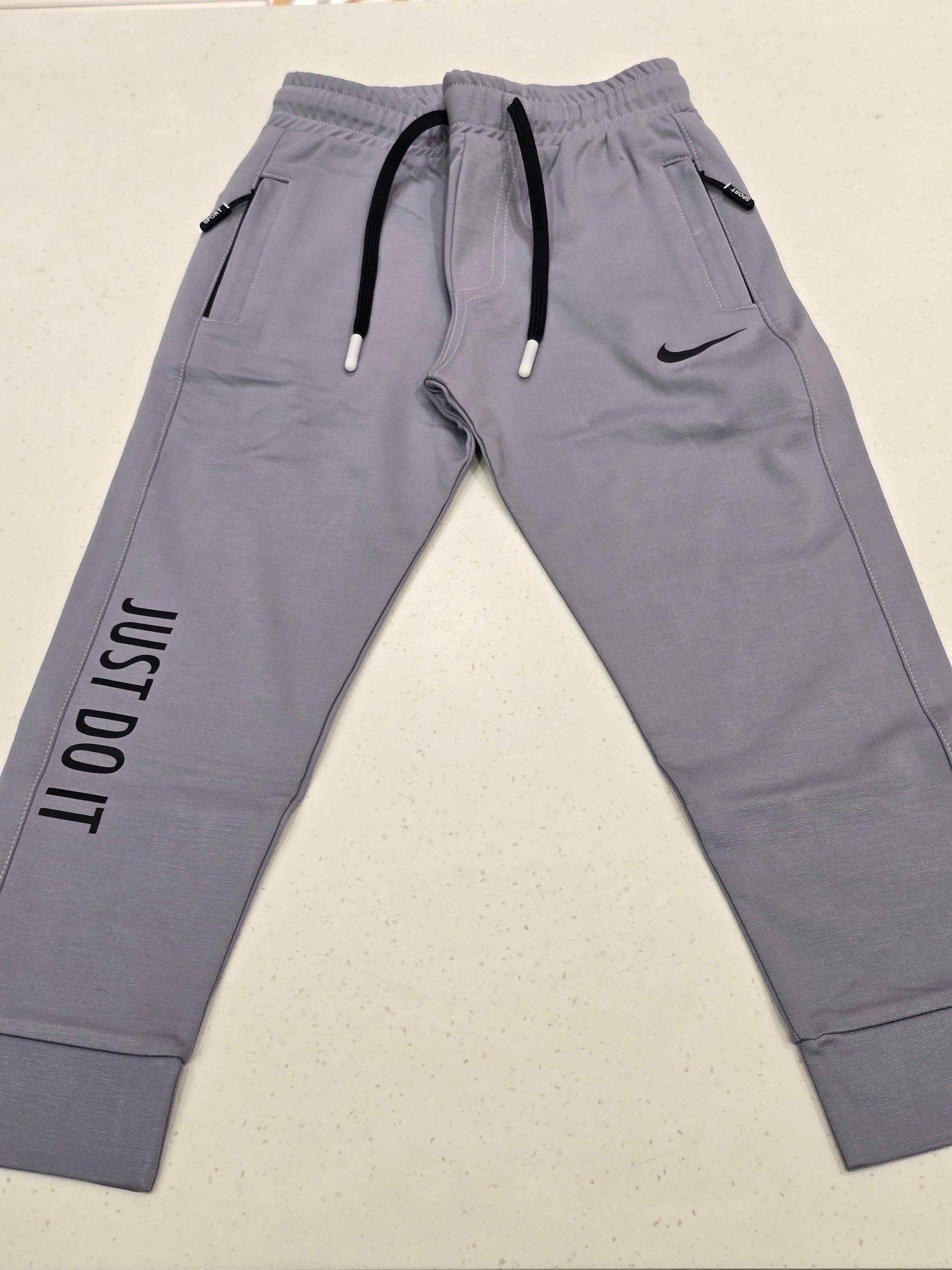Jersey material gray color pant for boys with Elasticable waist