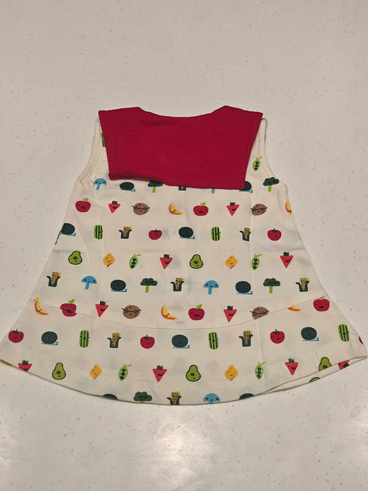 Hosiery Cotton material half white colour baby frock with pocket