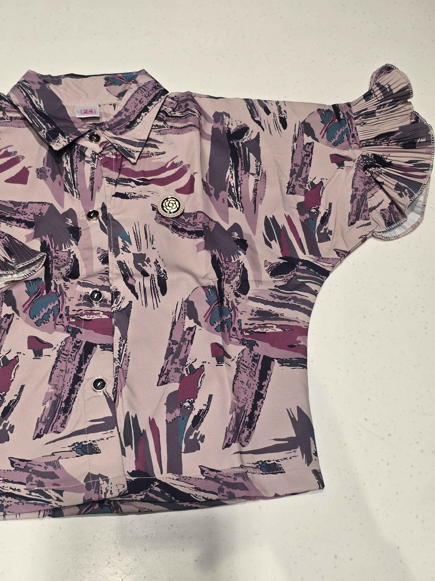 Georgette satin material multi shades western short shirt