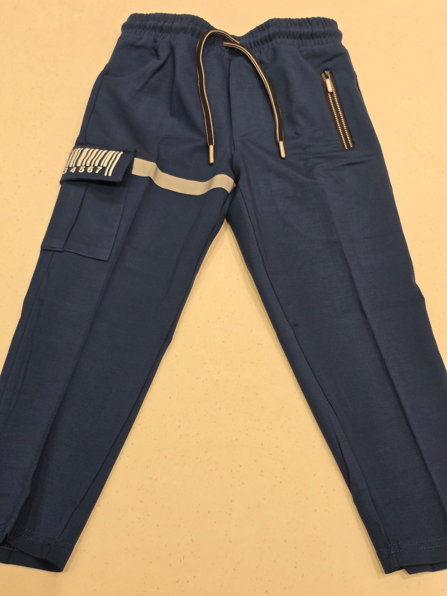 Jersey material teel blue color Trouser for boy with Elasticable waist