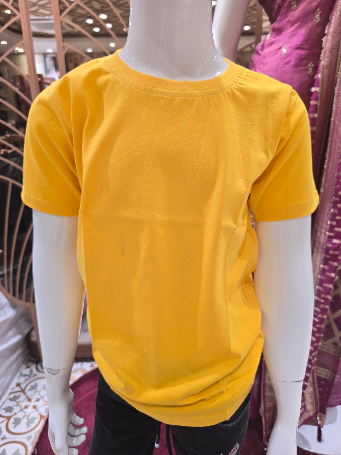 Boys Plain Lycra T-Shirt with Half Sleeves