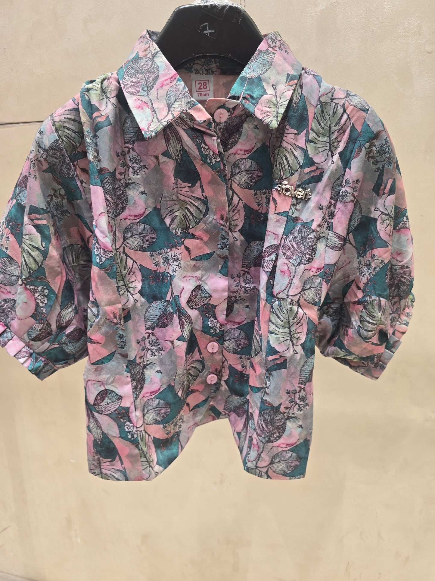 Girl Multi Colour Floral Georgette Western Shirt