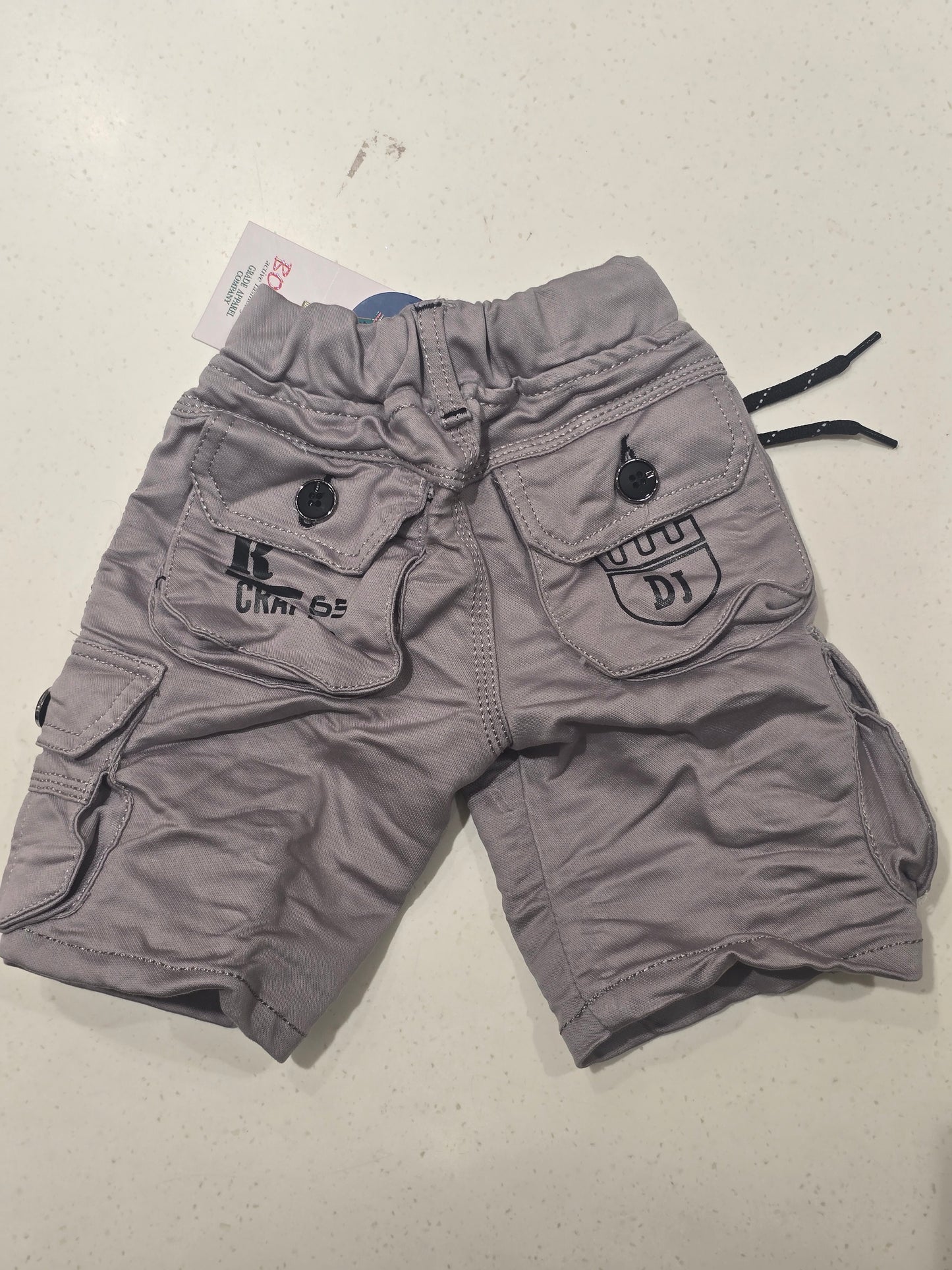 Baby Boys Gray Corduroy ¾ Four Pocket Bottom