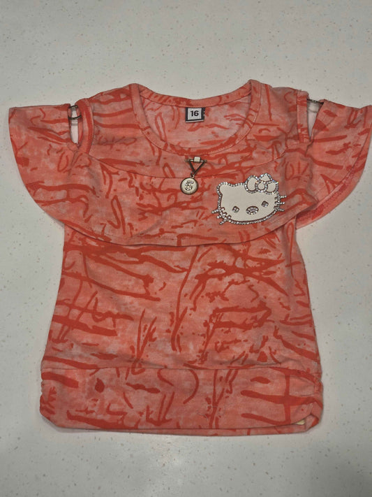 Lycra Material orange shade westren top for girl