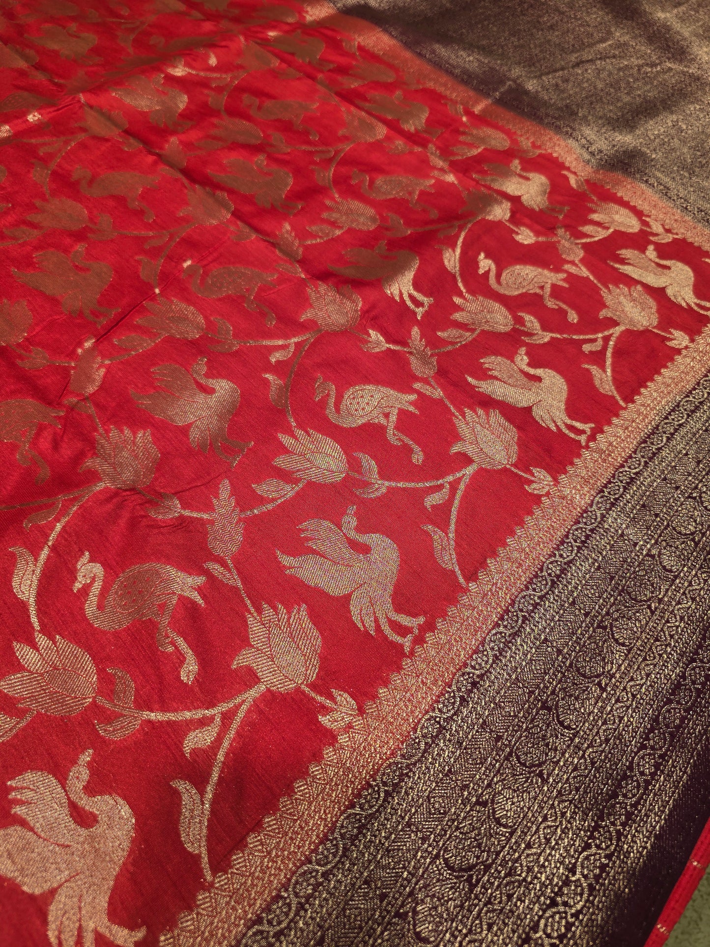 Semi Banarasi Silk Saree with Zari Weaving & Rich Border | Elegant Festive & Party Wear Saree for Women