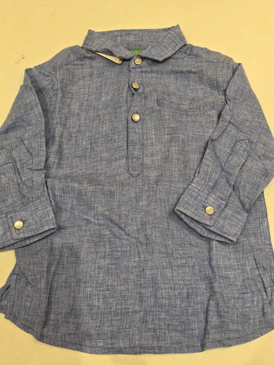 Lenin cotton material blue shade short kurta for boys
