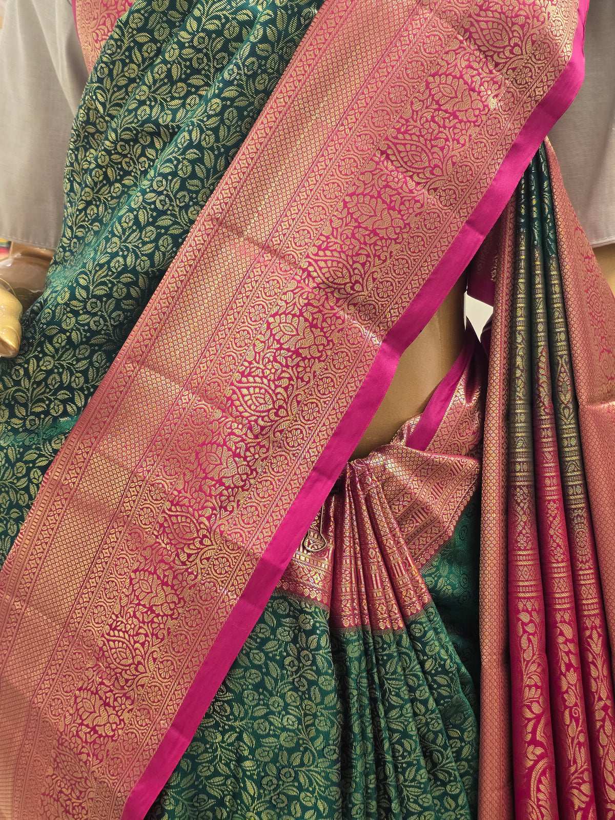traditional Semi-Kanjivaram Silk Saree.
