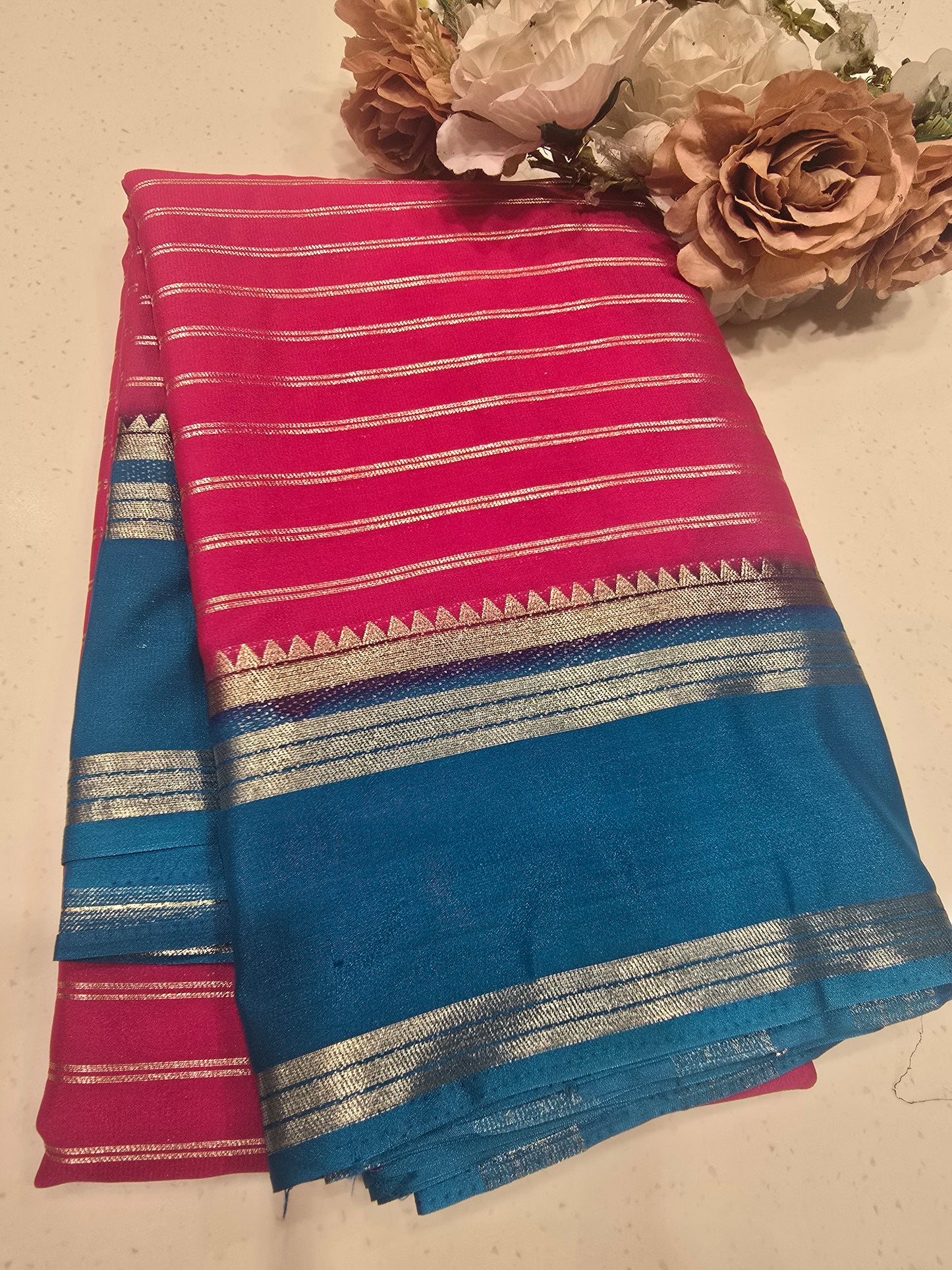 Graceful Semi Crepe Silk Saree with Zari Bentex Border | Elegant Festival & Daily Wear Saree for Women