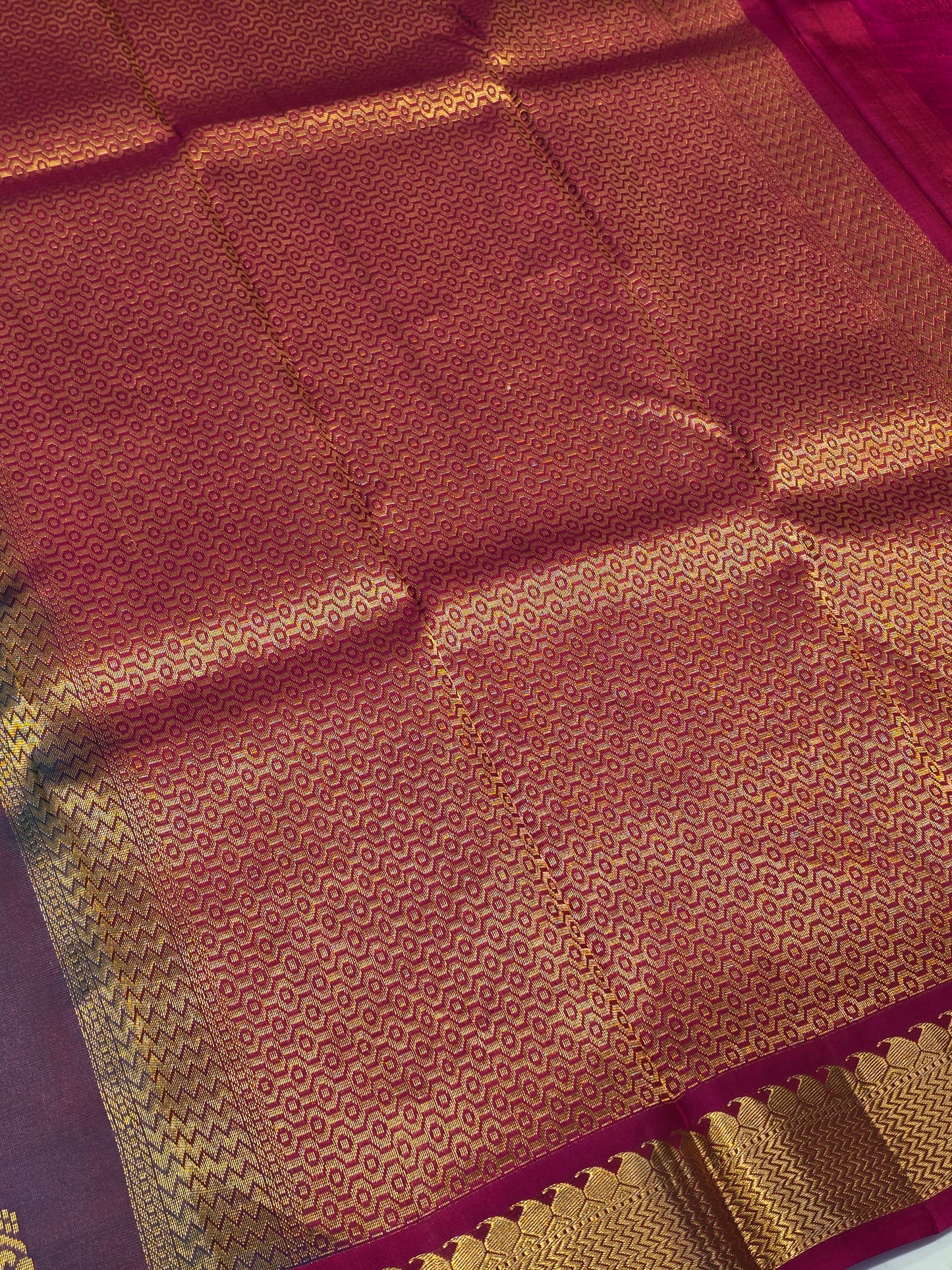 Pure Handloom Kanjivaram Silk Saree in Peacock Blue with Fancy Butta Body, Gatti Mango and Zigzag Border, Rich Pallu for Wedding and Festive Occasions