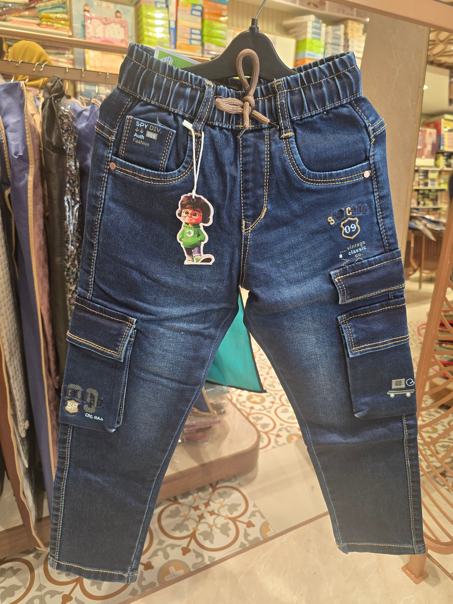Denim Cargo Jeans with 6 Pockets – Boys