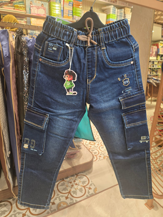 Denim Cargo Jeans with 6 Pockets – Boys