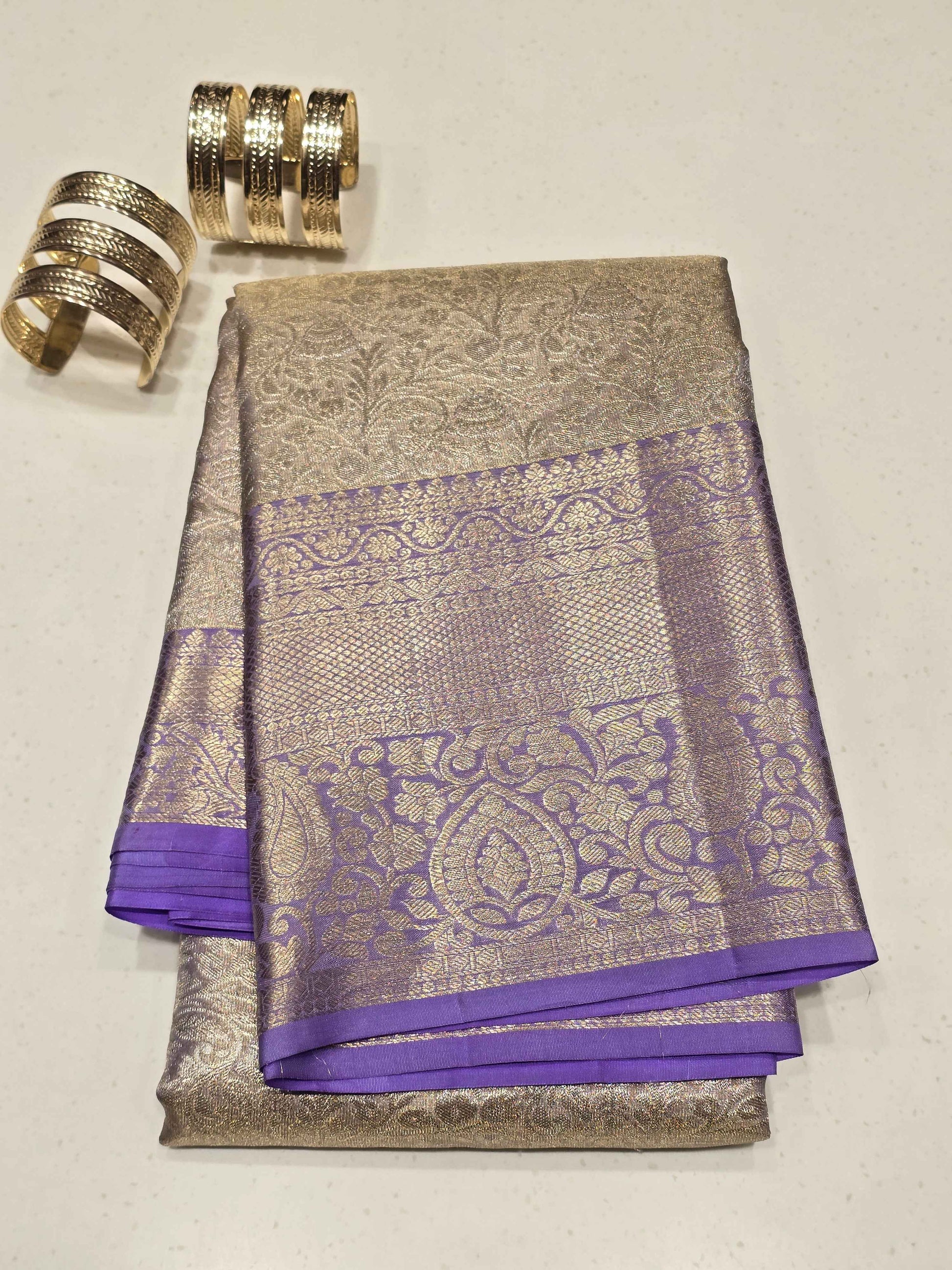 Pure Kanjivaram tissue silk saree with rich pallu