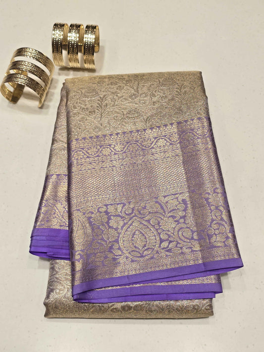 Pure Kanjivaram tissue silk saree with rich pallu
