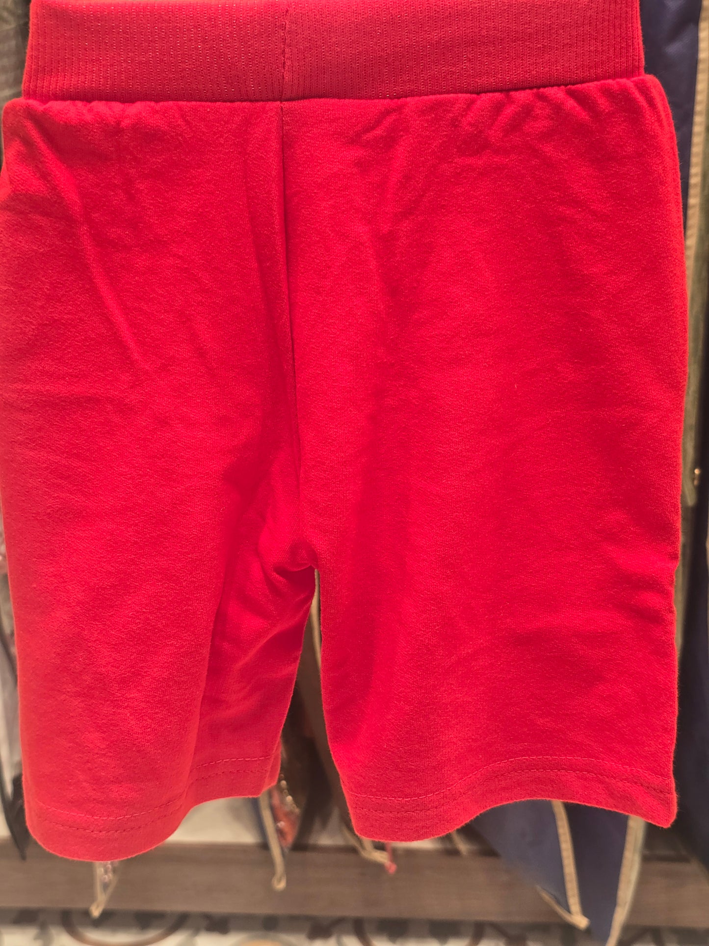 Red Cotton Shorts for Boys with Cute Bear Print Design and Round Elastic Waistband for Summer Wear