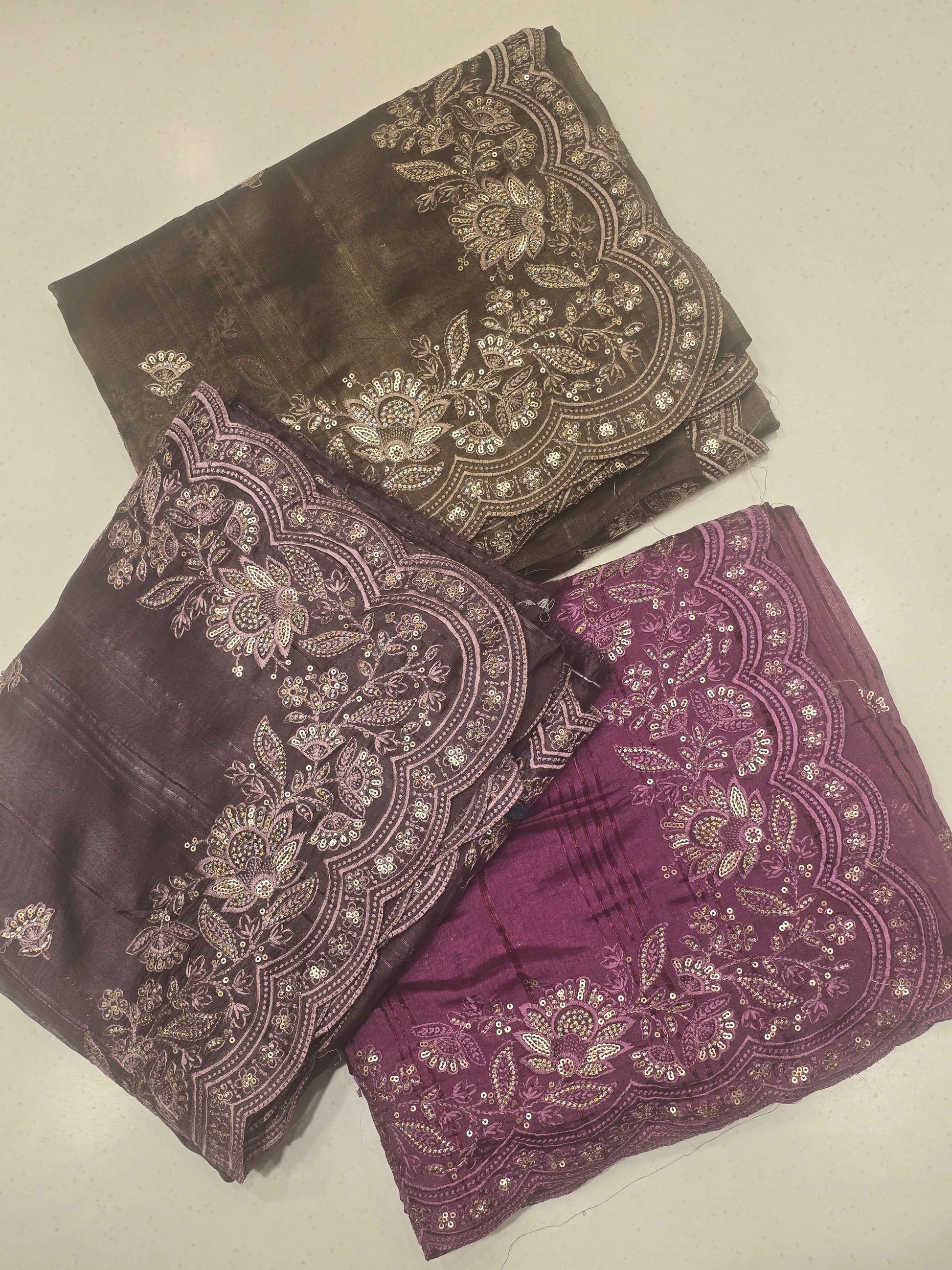 Tussar Silk Saree with Jute Finish & Sequin Work
