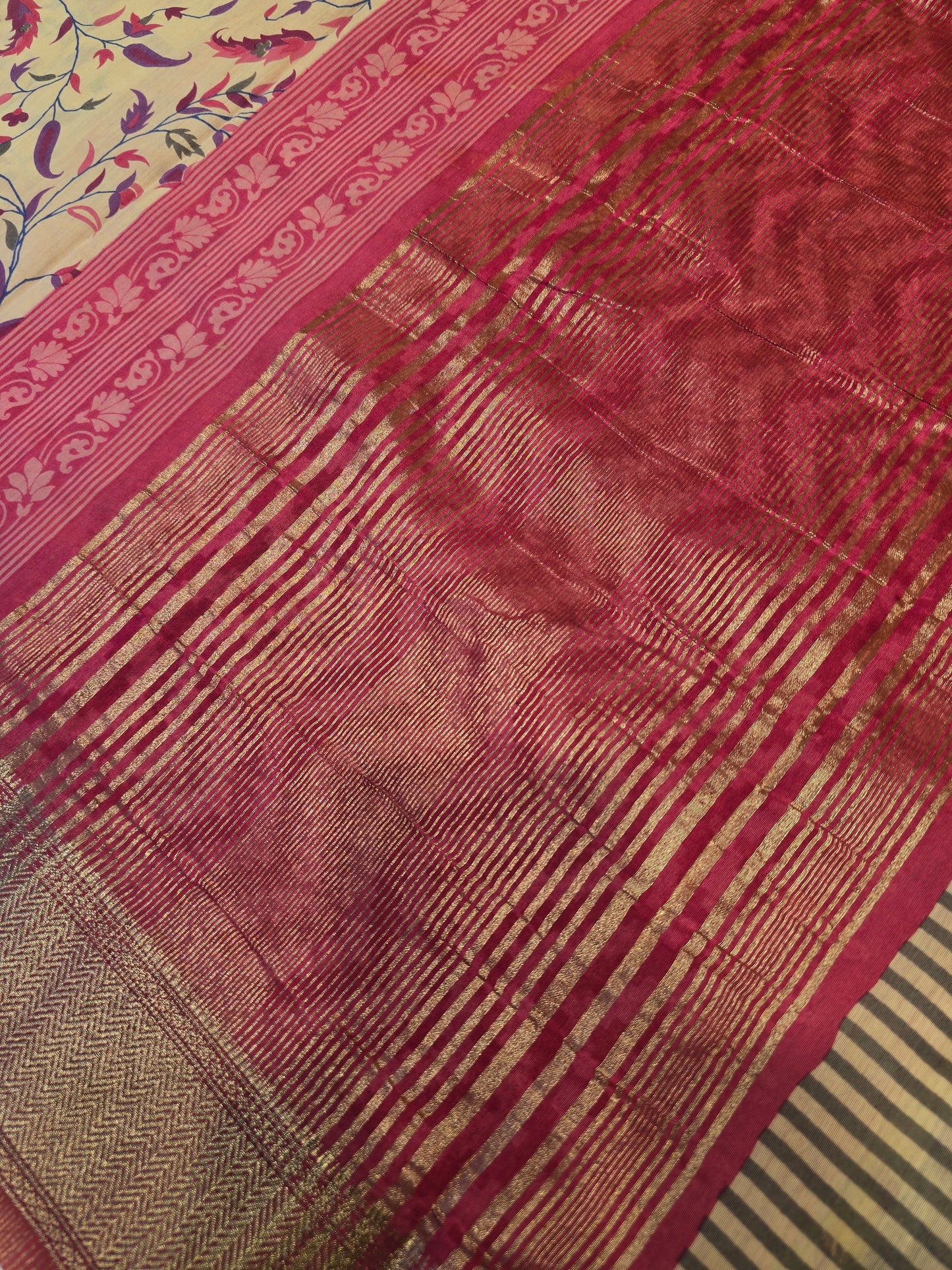 Soft Printed Cotton Saree with Gatti Border | Lightweight Festive & Daily Wear Saree