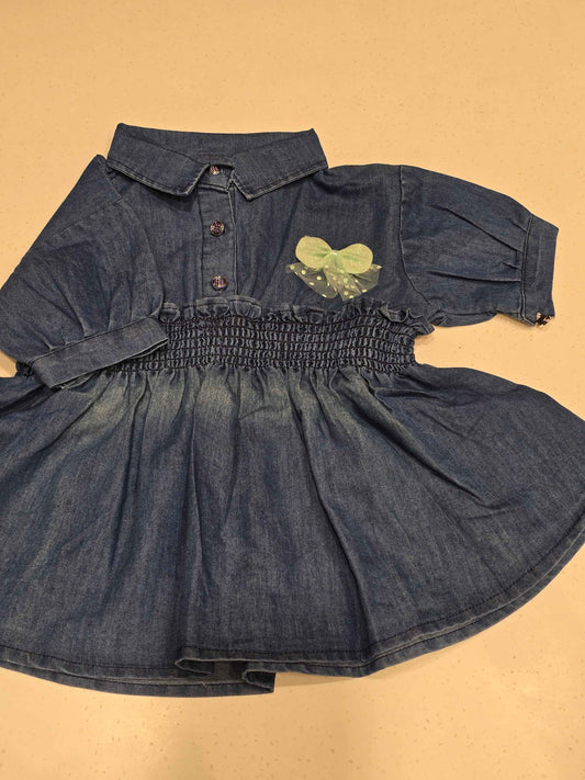Girls Denim Fit-and-Flare Shirt Dress