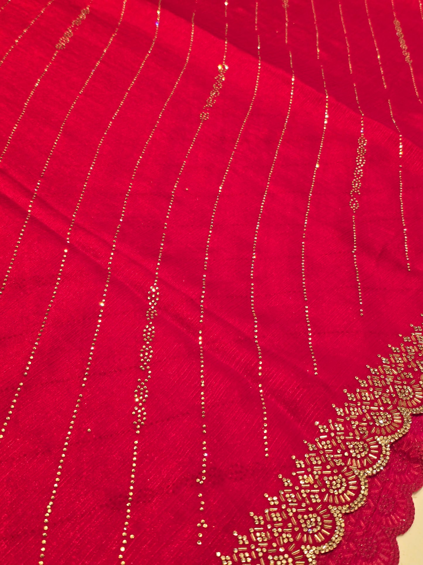 Stone work with leharia design and rich blouse