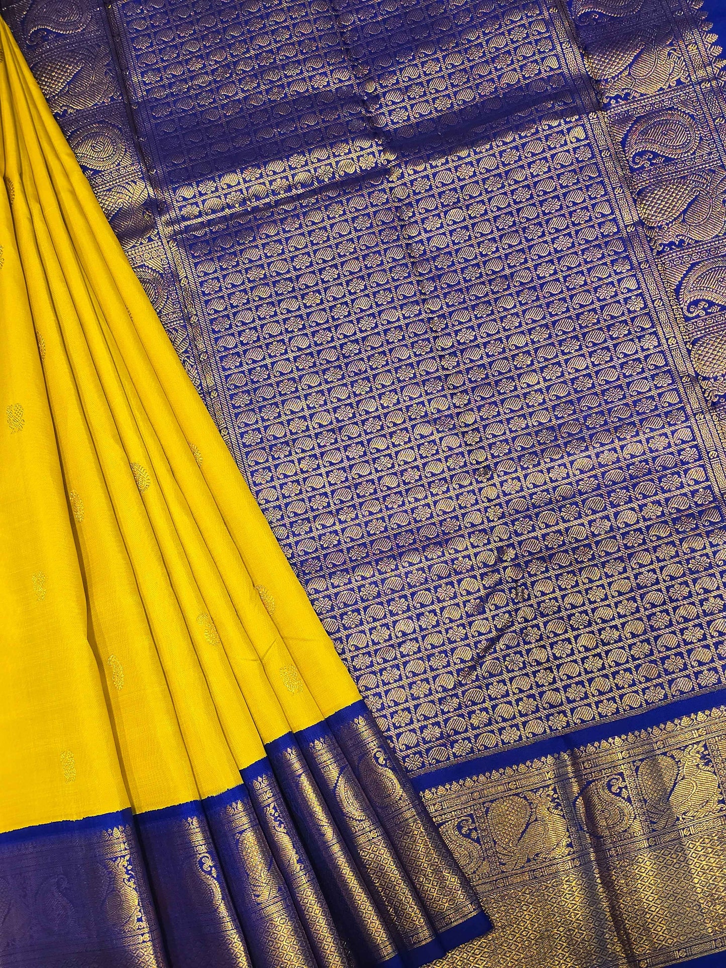 Pure Kanjivaram Silk Saree with Peacock Motifs