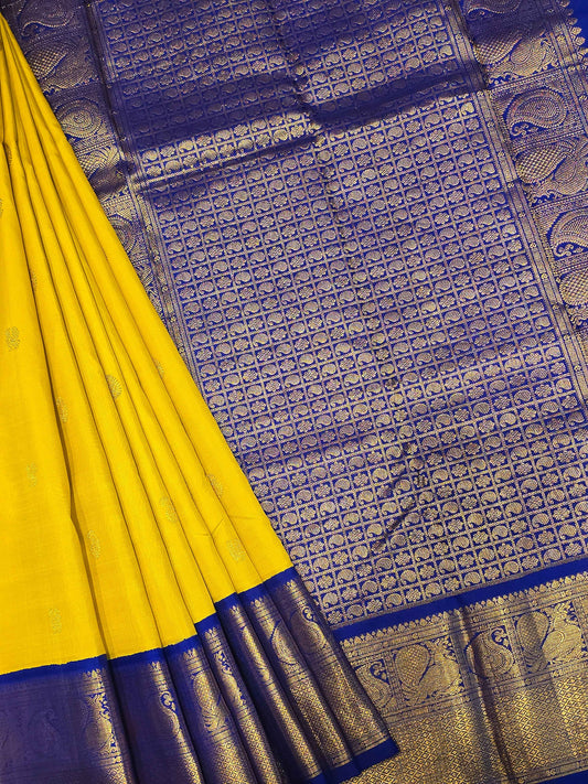 Pure Kanjivaram Silk Saree with Peacock Motifs
