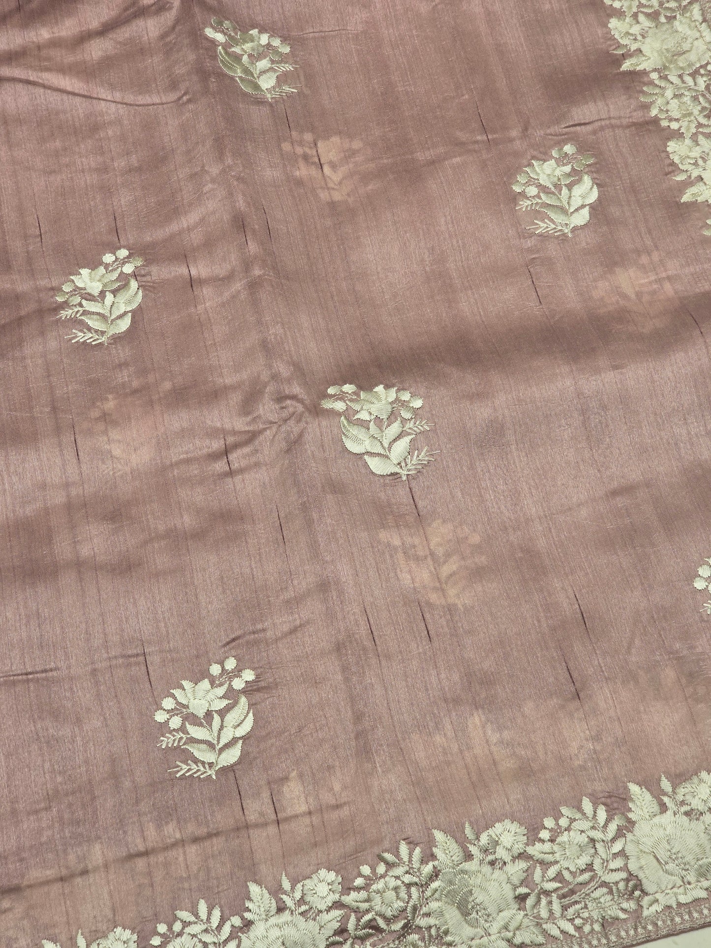 Peach Onion Pink Tussar Saree with Jute Finish