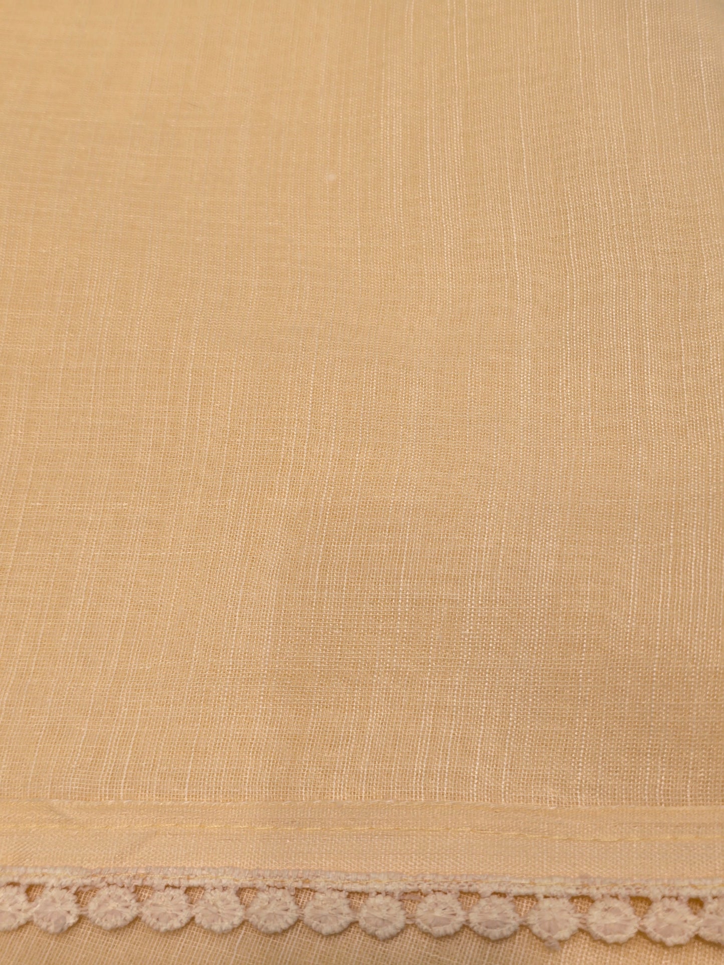 Linen with embroidery border and leaf motif Normal wear