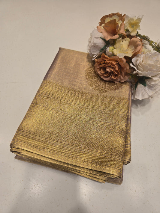 Semi Soft Tissue Silk Saree with Traditional Border, Rich Pallu & Rudrakshi Butta Design | Festive & Wedding Wear