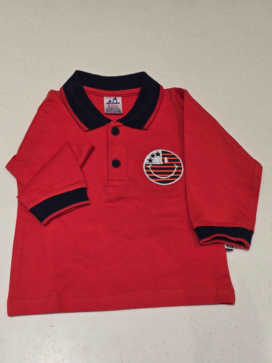 Cotton material red colour tshirt with full sleeves