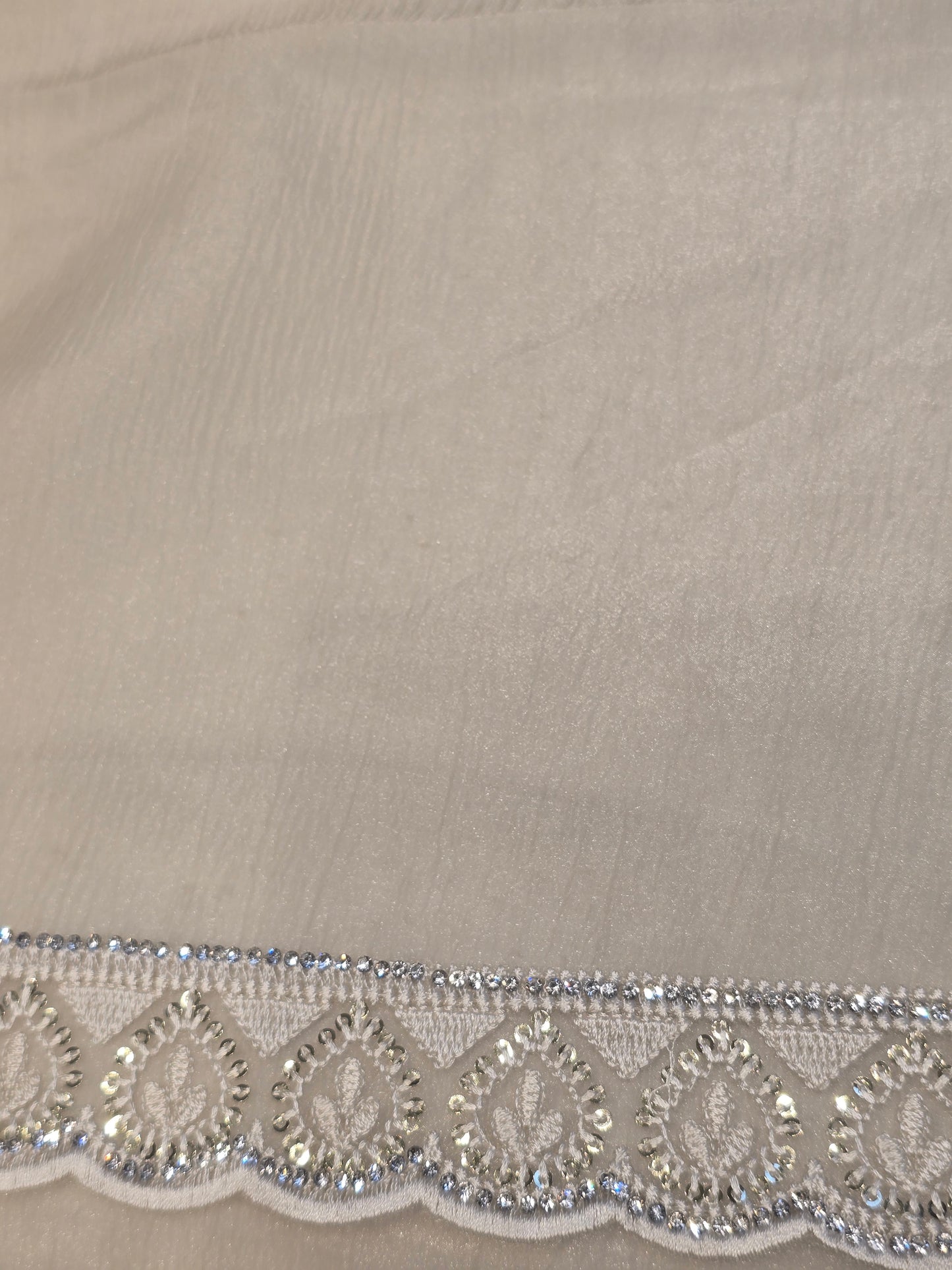 Crush Organza Saree with Multi-Colour Embroidery and Sequence Cut-Work Border | Party Wear